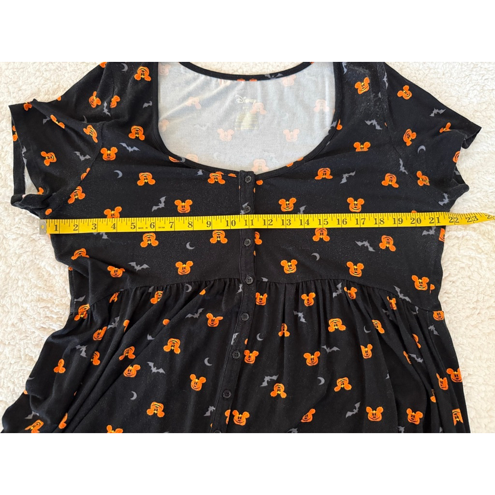 Torrid Halloween Black and Orange Mickey Mouse Short Sleeve Top - Picture 8 of 9